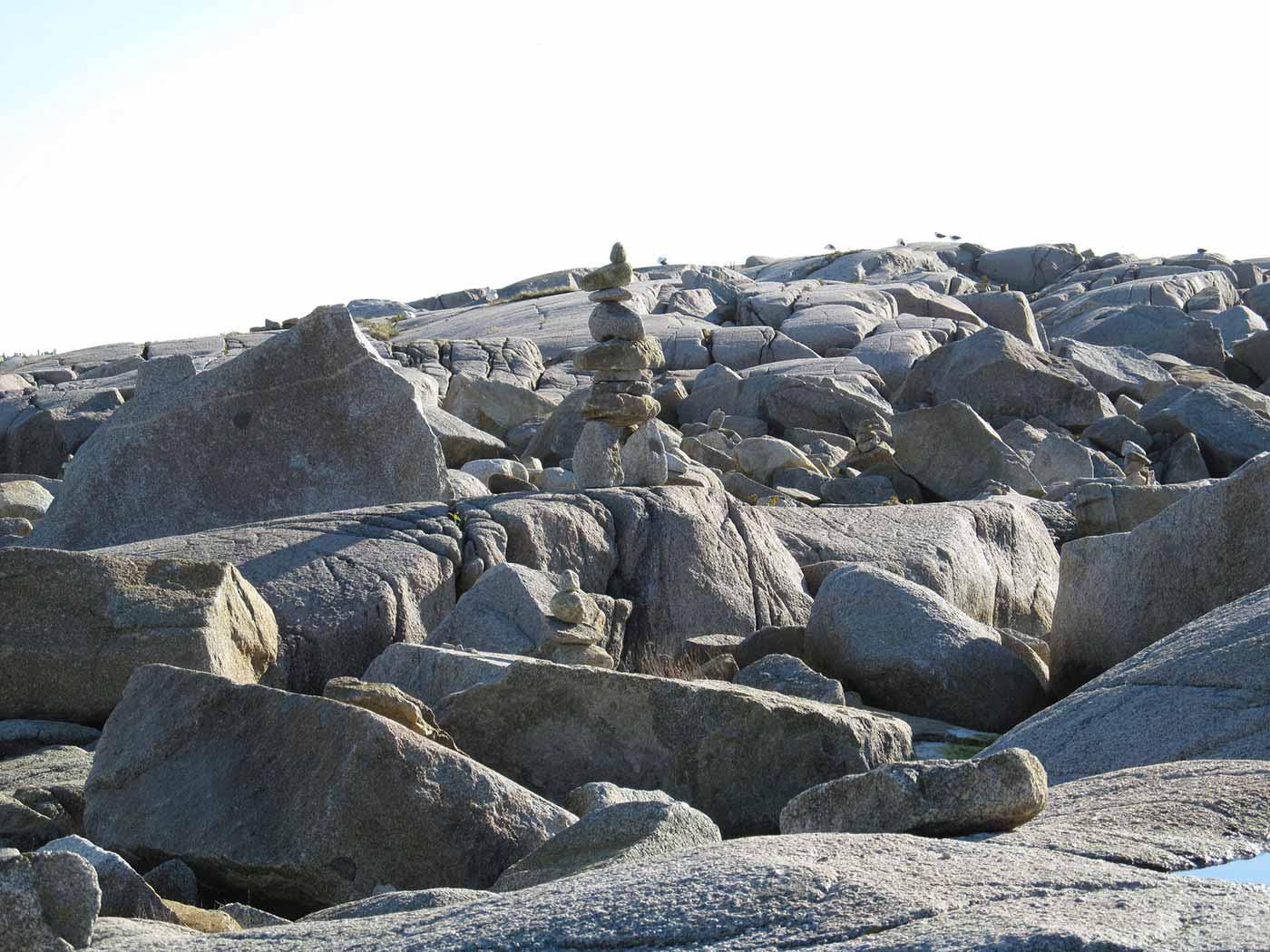 Cairn on rocks.