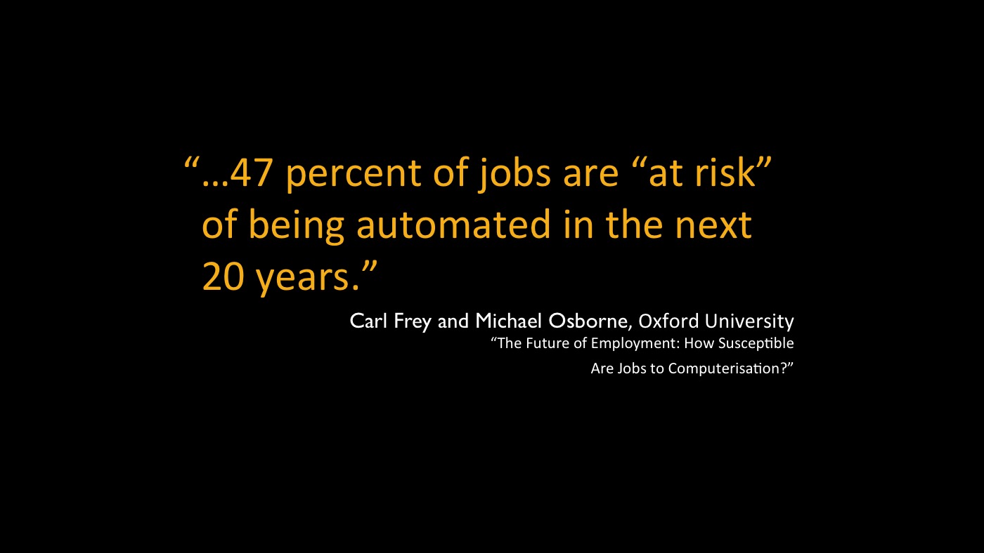 nearly half of U.S. jobs are susceptible to computerization